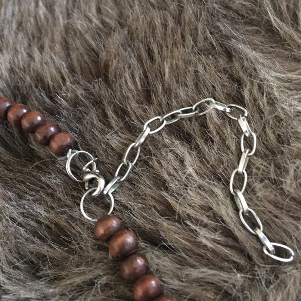 Multi shape wood bead chunky style necklace